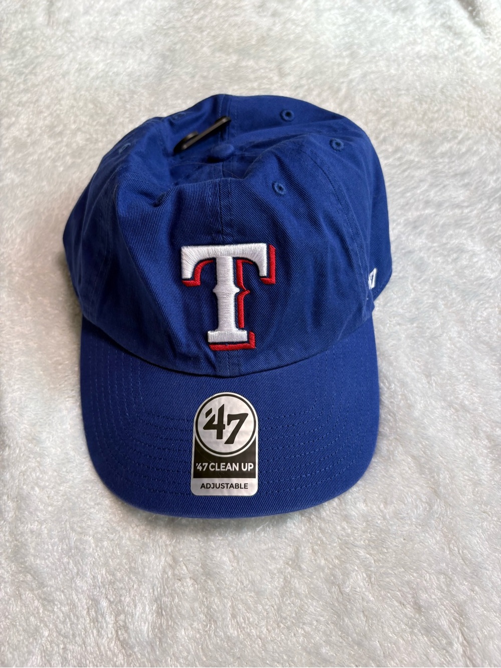 47 Brand Royal Blue Texas Rangers Clean Up Cap with White & Red Logo